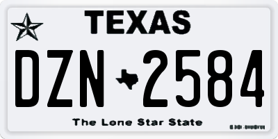 TX license plate DZN2584