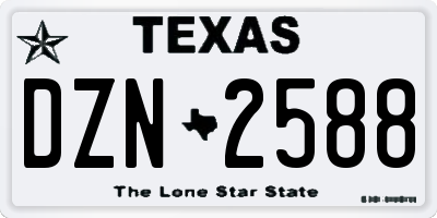TX license plate DZN2588