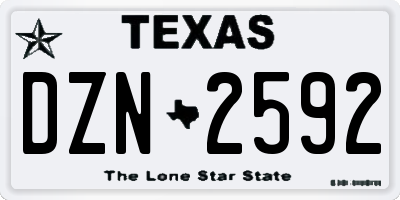 TX license plate DZN2592