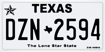 TX license plate DZN2594