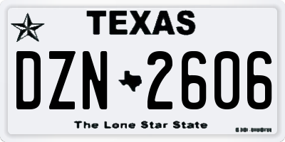 TX license plate DZN2606