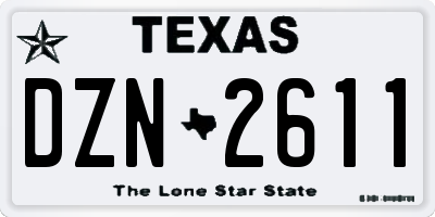 TX license plate DZN2611