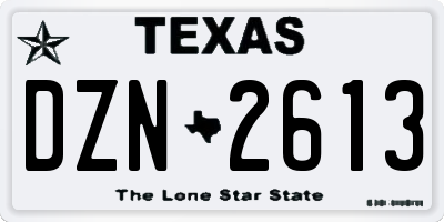 TX license plate DZN2613