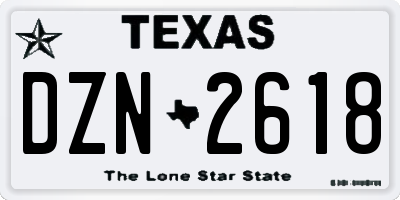 TX license plate DZN2618