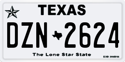 TX license plate DZN2624