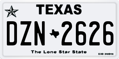 TX license plate DZN2626