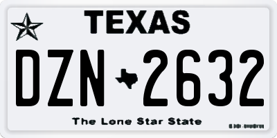 TX license plate DZN2632