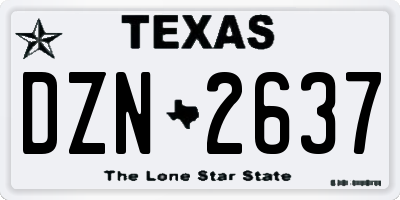 TX license plate DZN2637