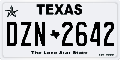 TX license plate DZN2642
