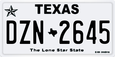TX license plate DZN2645