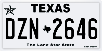 TX license plate DZN2646