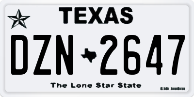TX license plate DZN2647