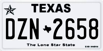 TX license plate DZN2658