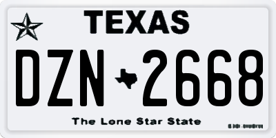 TX license plate DZN2668