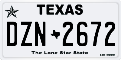 TX license plate DZN2672