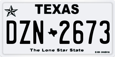 TX license plate DZN2673