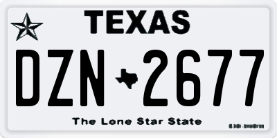 TX license plate DZN2677