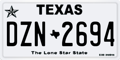 TX license plate DZN2694