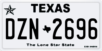 TX license plate DZN2696