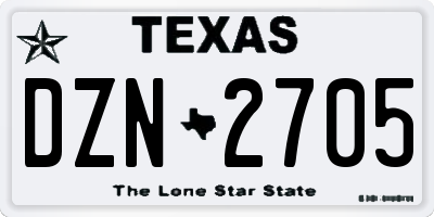 TX license plate DZN2705