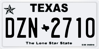 TX license plate DZN2710