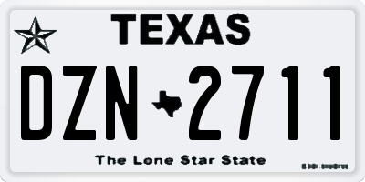 TX license plate DZN2711