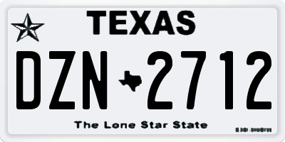 TX license plate DZN2712