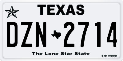 TX license plate DZN2714