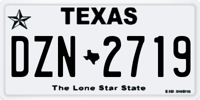 TX license plate DZN2719