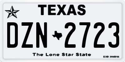 TX license plate DZN2723