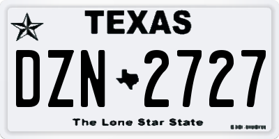 TX license plate DZN2727