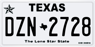 TX license plate DZN2728