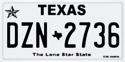TX license plate DZN2736