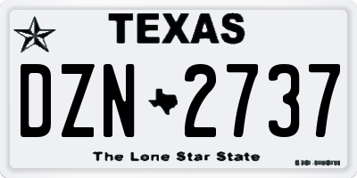 TX license plate DZN2737