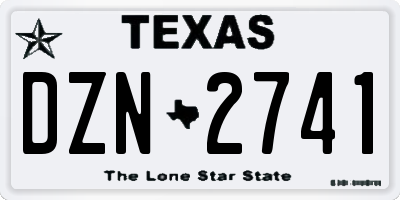 TX license plate DZN2741