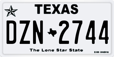 TX license plate DZN2744
