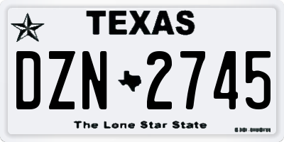 TX license plate DZN2745
