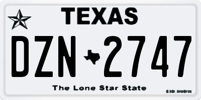 TX license plate DZN2747