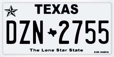 TX license plate DZN2755