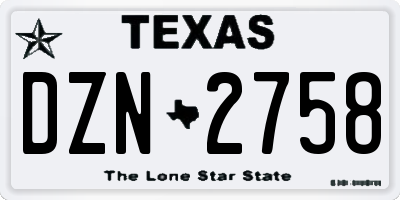TX license plate DZN2758