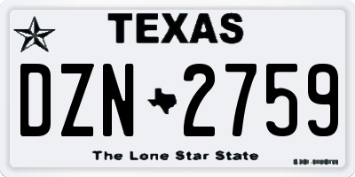 TX license plate DZN2759