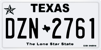 TX license plate DZN2761