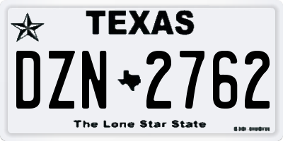 TX license plate DZN2762