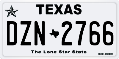 TX license plate DZN2766