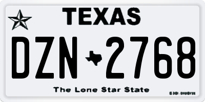 TX license plate DZN2768