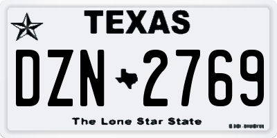 TX license plate DZN2769