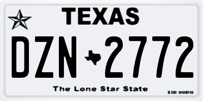 TX license plate DZN2772