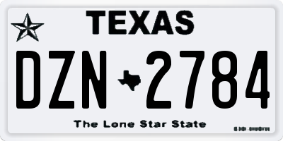 TX license plate DZN2784