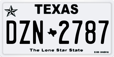 TX license plate DZN2787