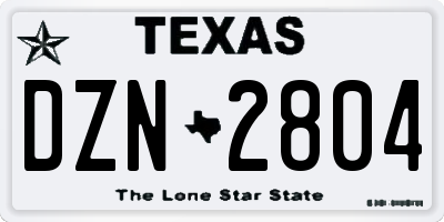 TX license plate DZN2804